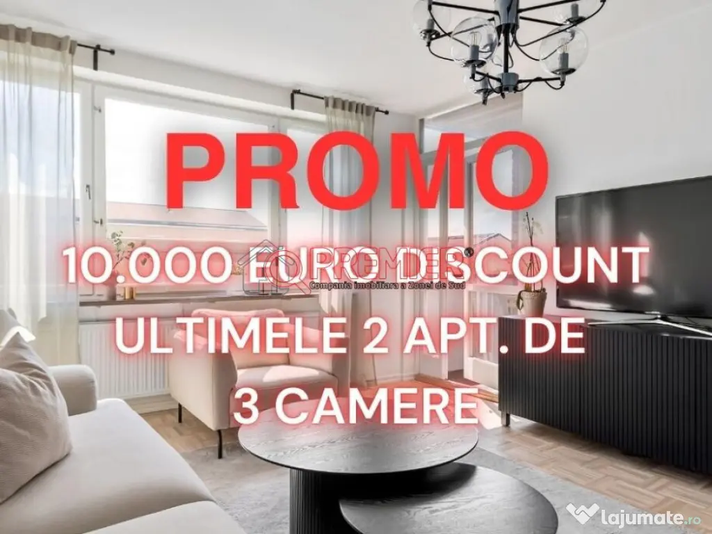 ULTIMELE 2 din PROMO 3 Camere Ap. Patriei | 112.000€ 