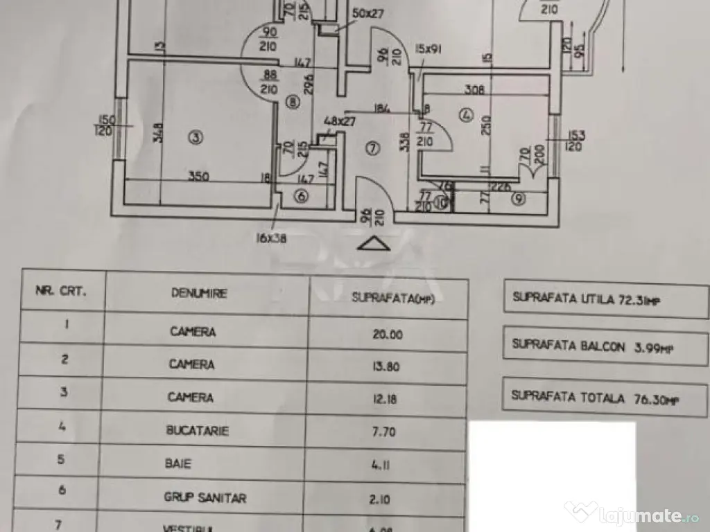 3 camere Unirii decomandat, inst. schimb., et. 2, an 1991, 7 
