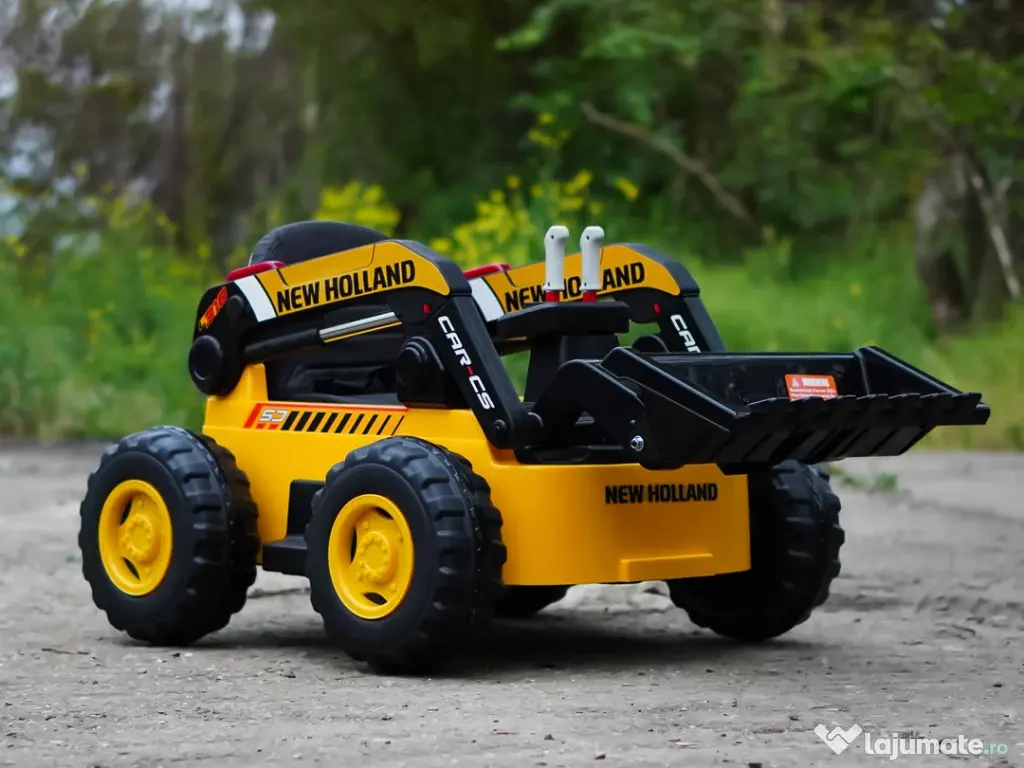 Excavator cu incarcator frontal electric NEW Holland 4x 75W 12V Yellow 