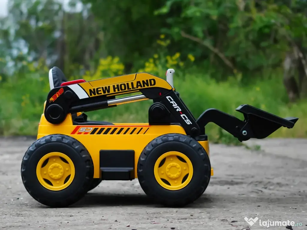 Excavator cu incarcator frontal electric NEW Holland 4x 75W 12V Yellow 