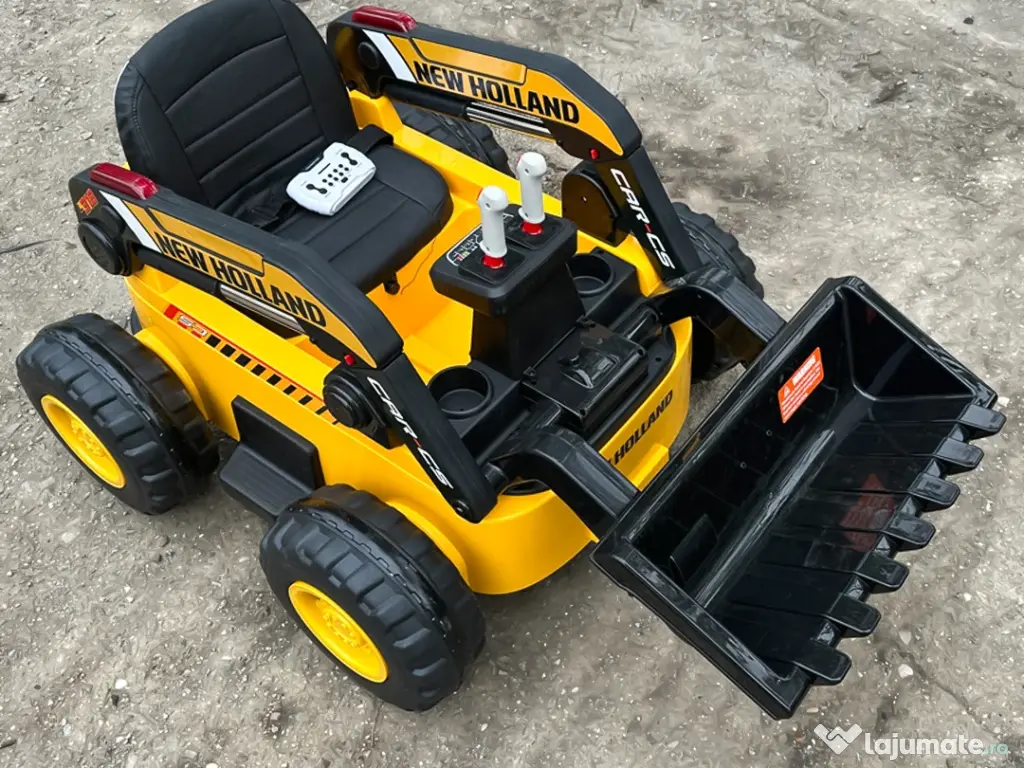 Excavator cu incarcator frontal electric NEW Holland 4x 75W 12V Yellow 