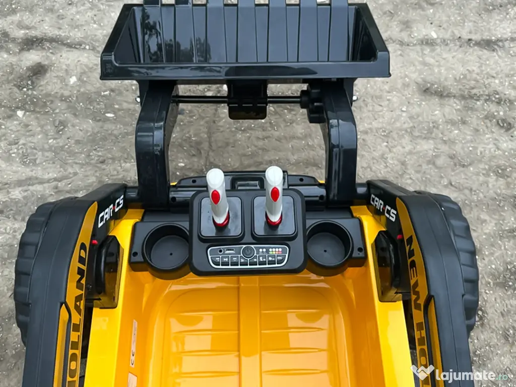 Excavator cu incarcator frontal electric NEW Holland 4x 75W 12V Yellow 