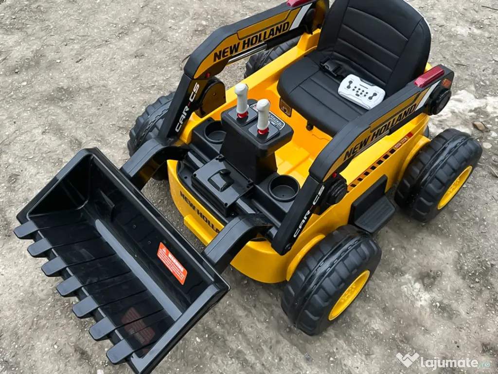 Excavator cu incarcator frontal electric NEW Holland 4x 75W 12V Yellow 