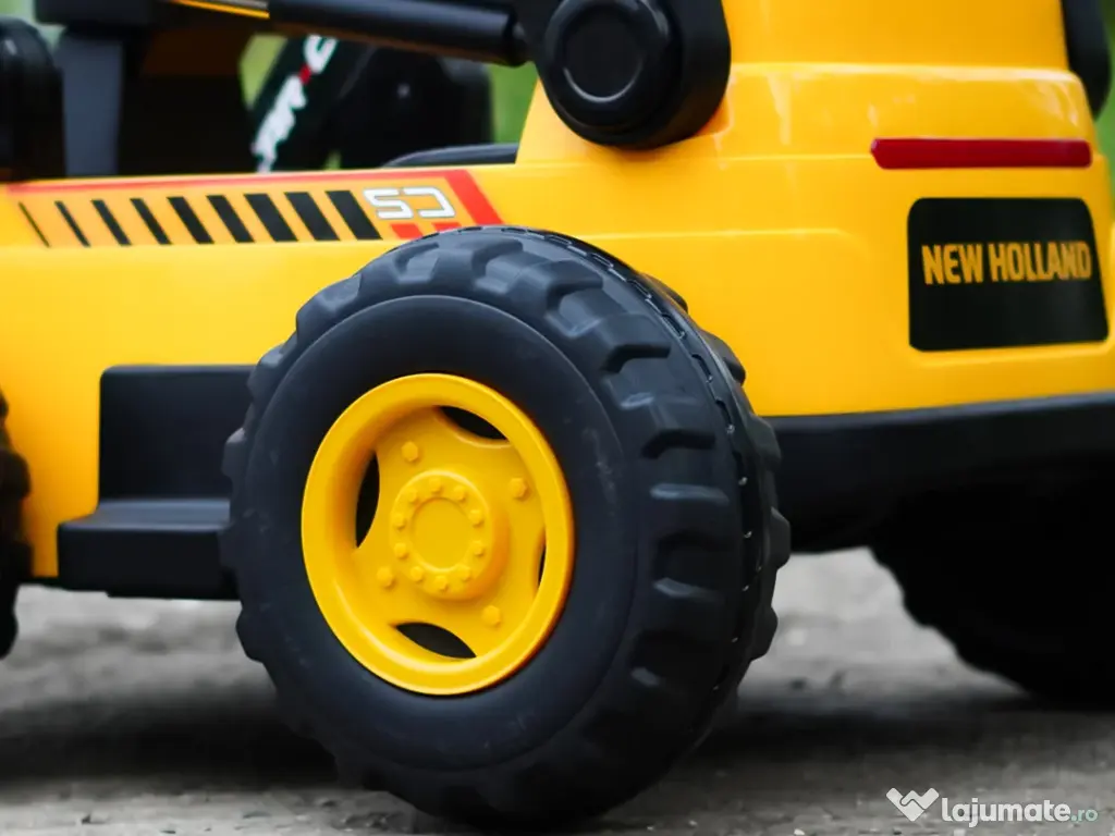 Excavator cu incarcator frontal electric NEW Holland 4x 75W 12V Yellow 