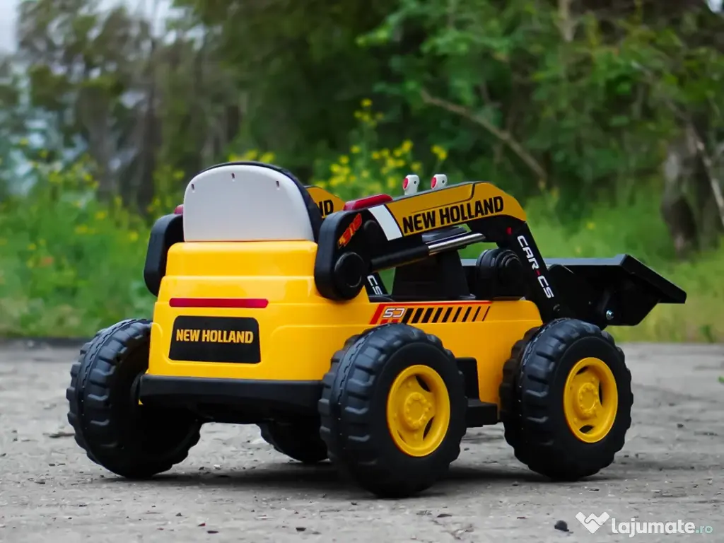 Excavator cu incarcator frontal electric NEW Holland 4x 75W 12V Yellow 