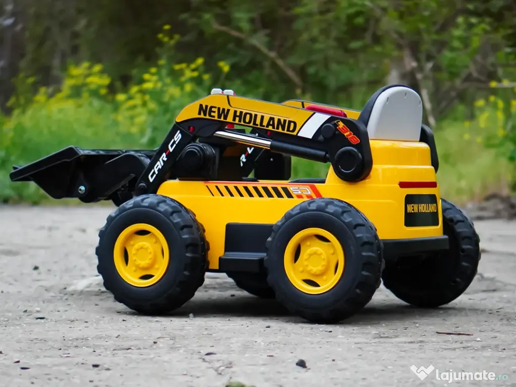 Excavator cu incarcator frontal electric NEW Holland 4x 75W 12V Yellow 