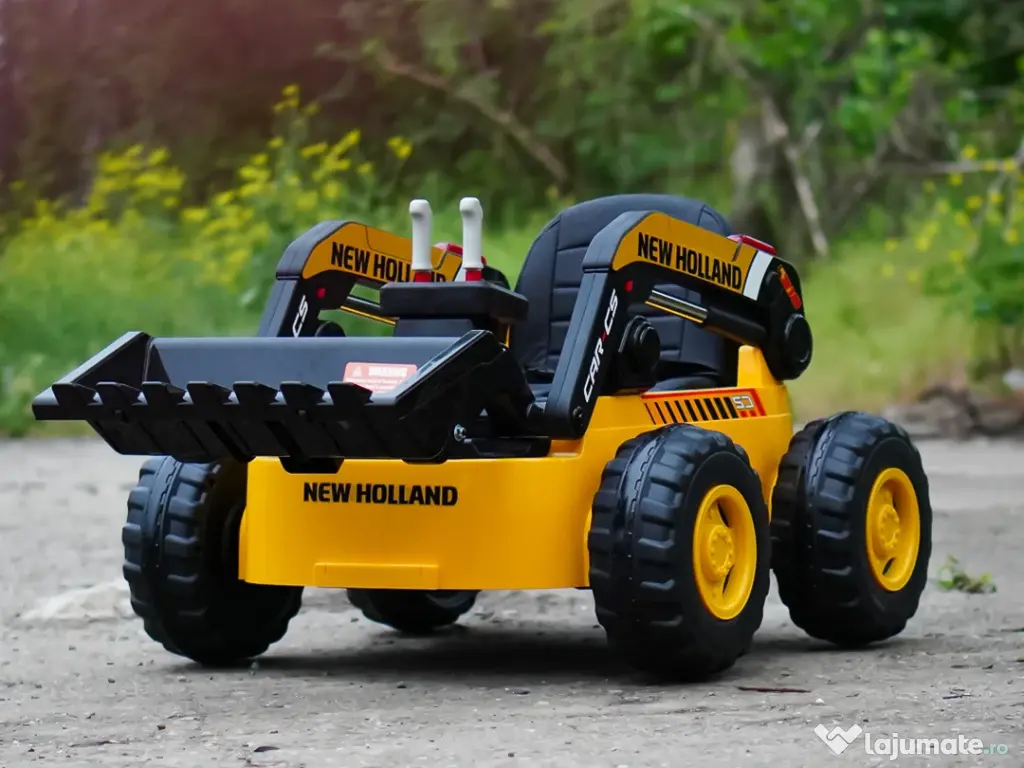 Excavator cu incarcator frontal electric NEW Holland 4x 75W 12V Yellow 