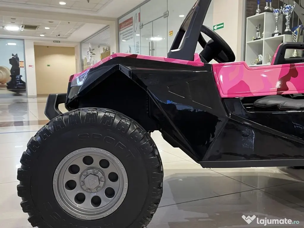 UTV electric pentru 4 copii, Kinderauto BJX1928 24V 14Ah , 500W PINK CAMO 