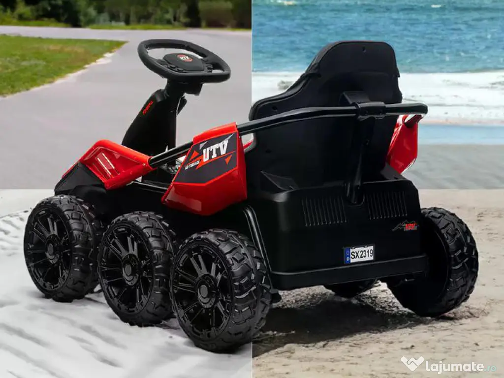 UTV electric pentru 2 copii Kinderauto BJSX2319 6x6 300W 24V RED 