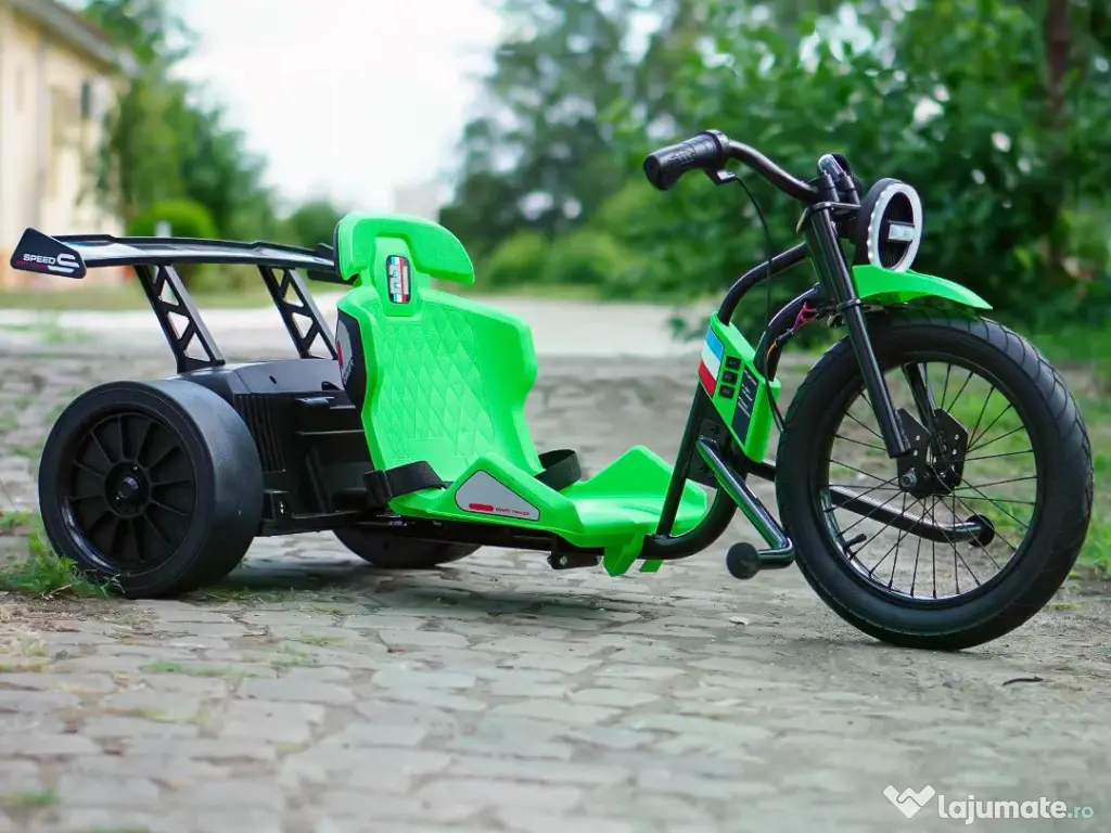 Tricicleta electrica cu functie Drift, Kinderauto BJSX2338, 2x 250W Green 