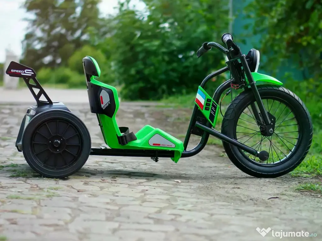 Tricicleta electrica cu functie Drift, Kinderauto BJSX2338, 2x 250W Green 