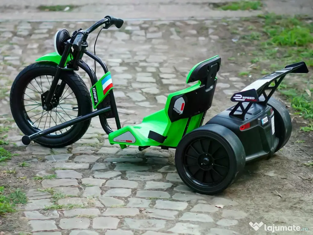 Tricicleta electrica cu functie Drift, Kinderauto BJSX2338, 2x 250W Green 