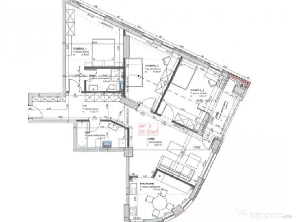 APARTAMENT 4 CAMERE | SEMICENTRAL | zona The OFFICE 