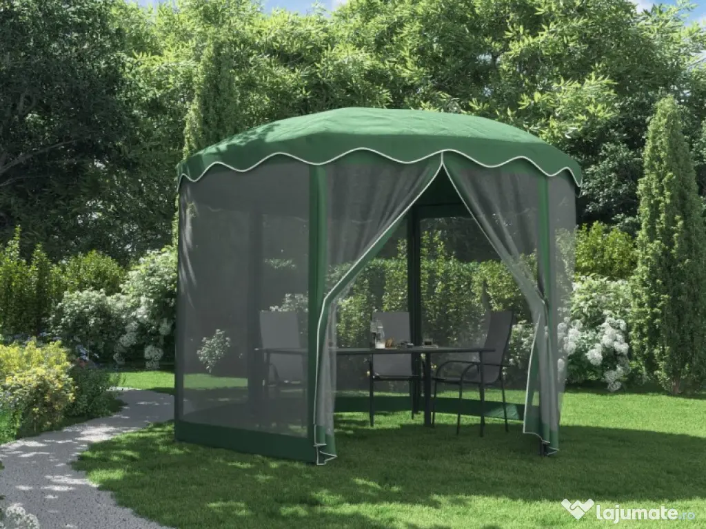 Pavilion CORT Foisor Gradina Curte Terasa Rotund Umbrela Cadru Pereti Plasa 