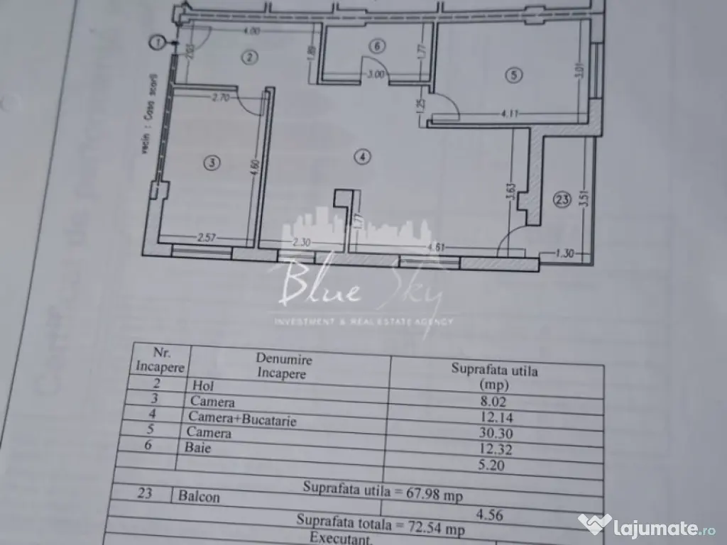 Primo - 3 Camere Decomandat 73 mp ,Bloc 2014 , Parcare Inclu 
