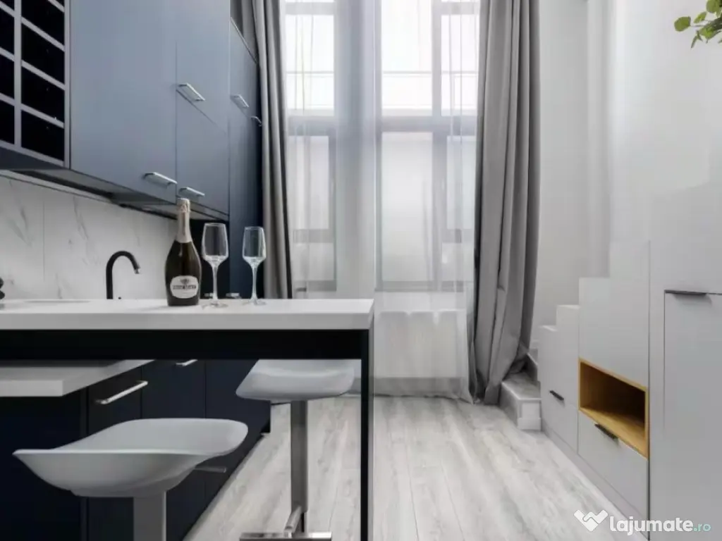 Studio 2 cam modern cu scară interioară,mobilat si utilat,Colentina