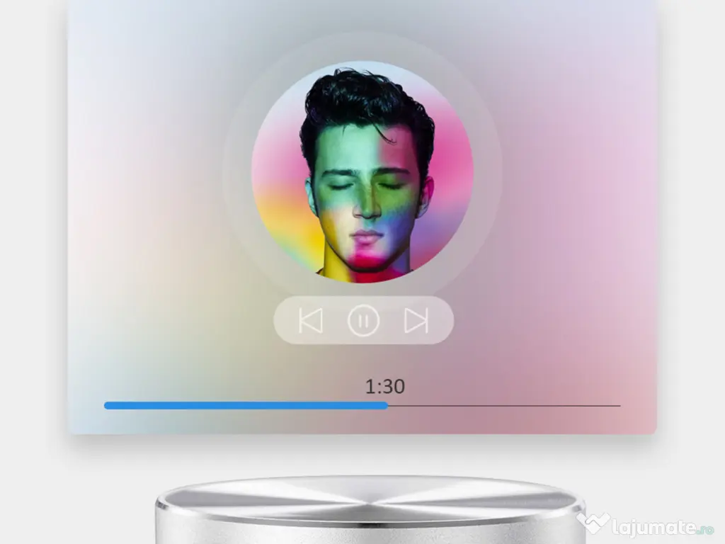 Wireless Bluetooth fara fir,microfon incorporat,radio FM, argintiu 