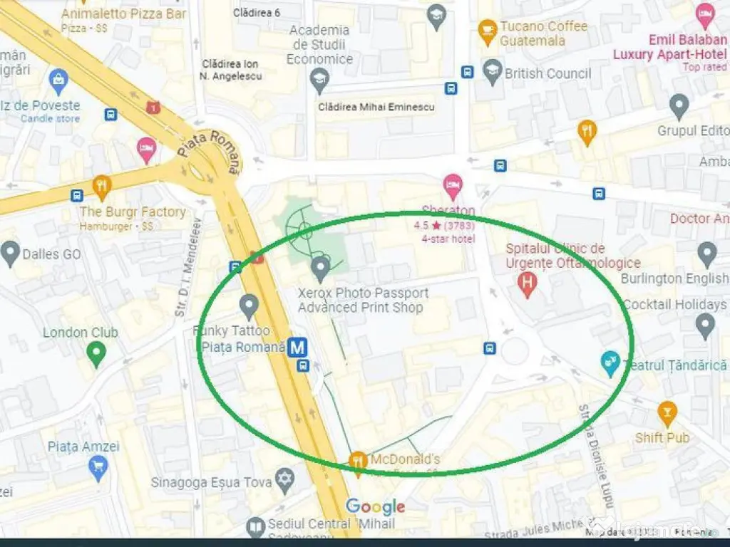 Piata Romana teren 334 mp ,liber utilitati , pt terasa sa... 