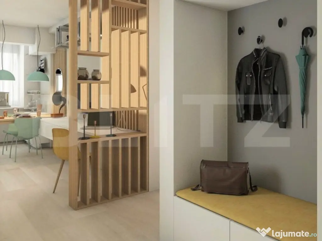 Apartament 2 camere, living cu bucătărie open space, balco 