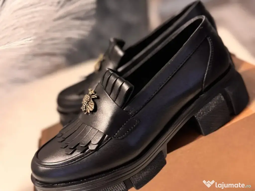 Papuci mocasini dama din piele naturala 