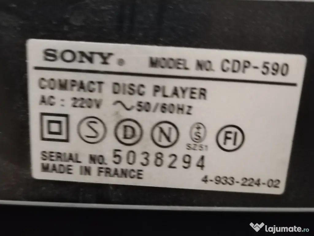 CD player Sony cdp-590 deck 