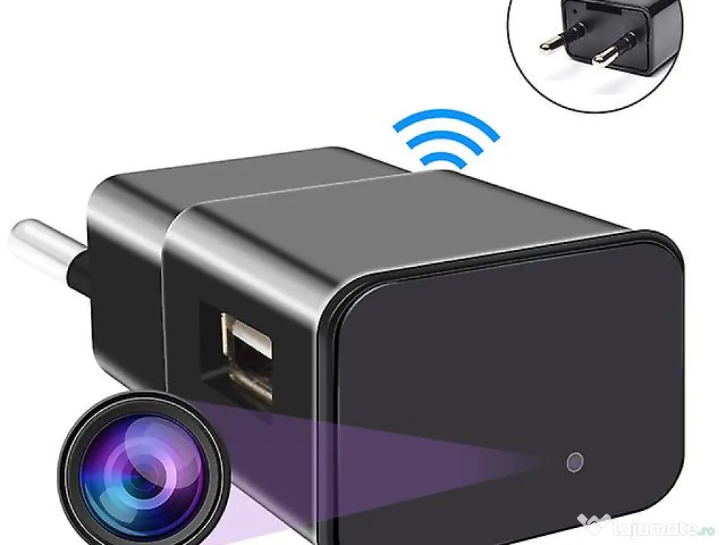 Incarcator Camera Ascunsa Spion Spy WiFi 1080p HD Live copii jucarii 