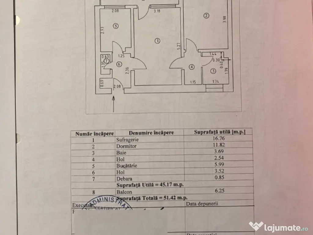 Abator, apartament 2 camere de vanzare, etaj 2, Constanta 