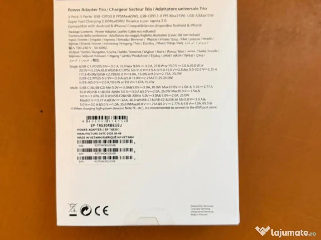 Încărcător Samsung Trio 65W 