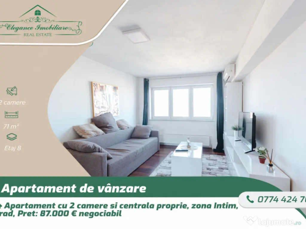 Apartament cu 2 camere, zona Intim, Arad 