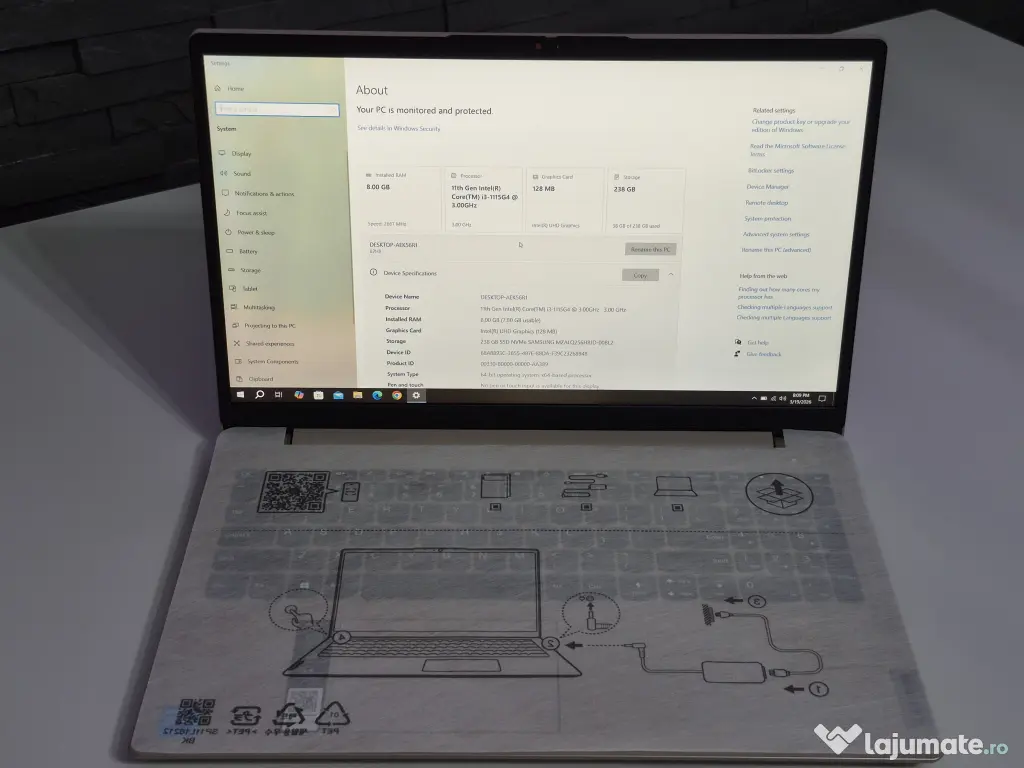 Laptop Lenovo IdeaPad 3, Intel i3, 8GB, 256 GB 