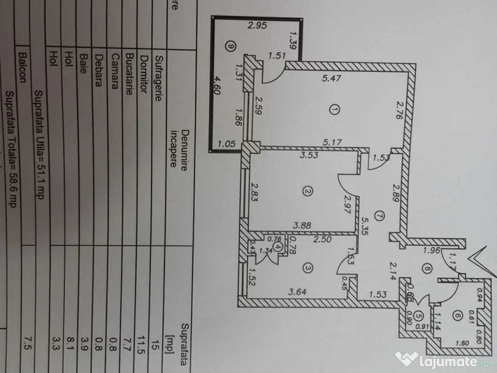 2 camere,decomandat,Mazepa 2,et.3 