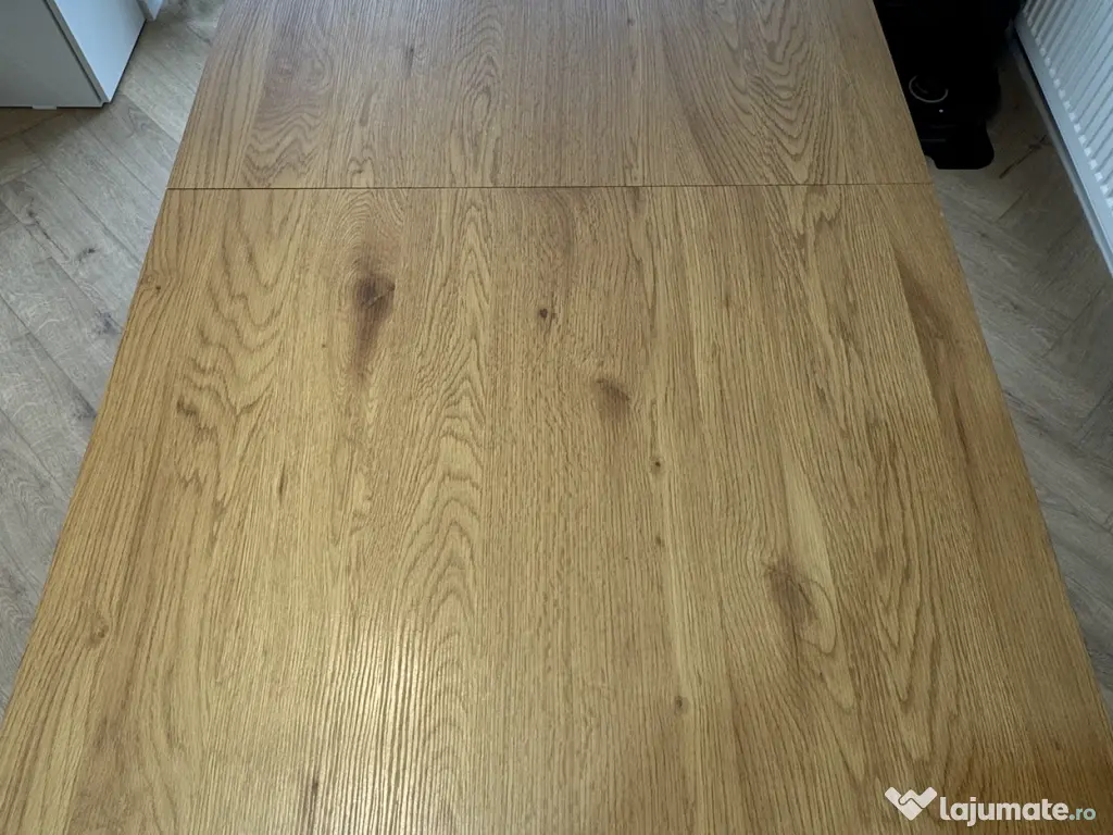 Masa extensibila, stejar/negru, 140/180x80x75 cm 