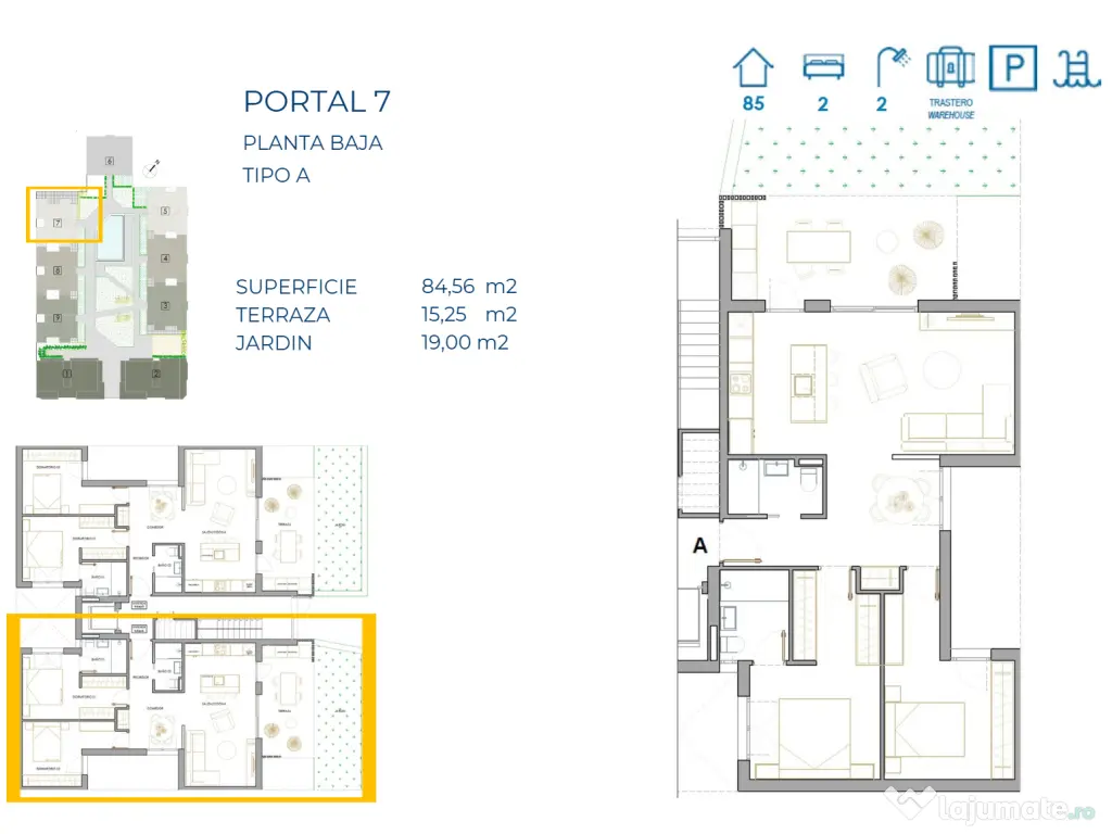 Apartament la parter, cu grădină și piscină, situat într-o zonă premium 