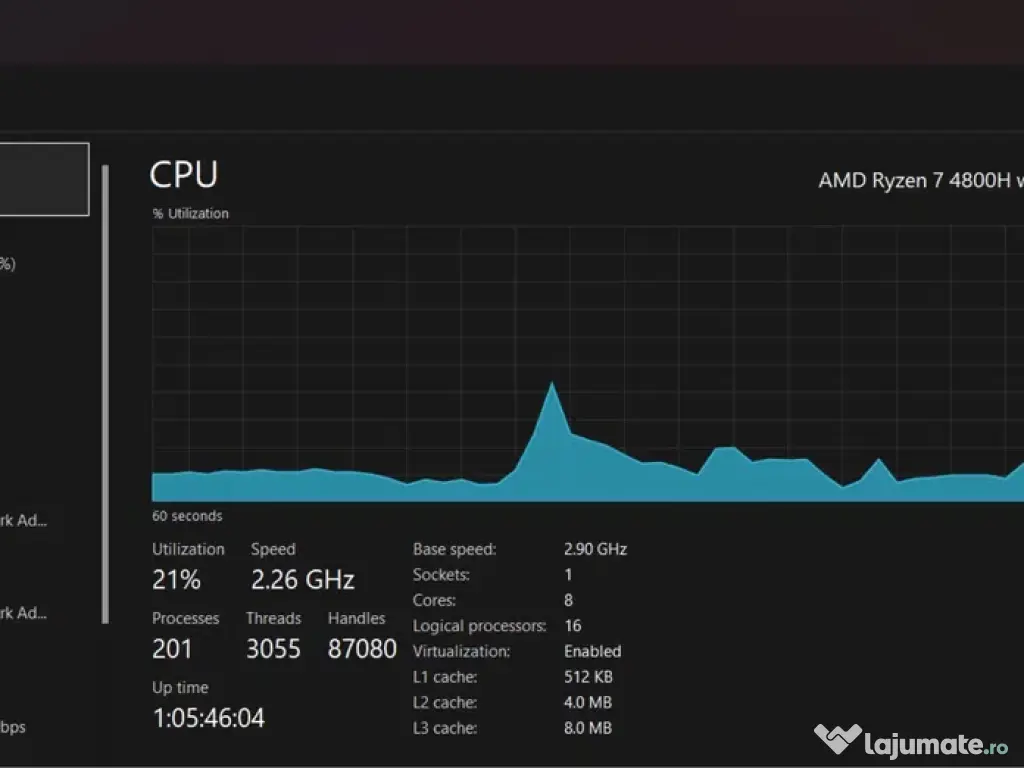 Laptop gaming ASUS TUF A15 16GB RAM RTX3050 