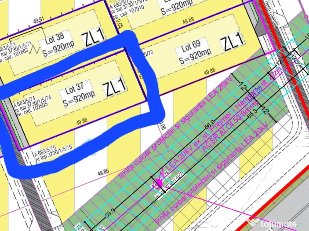 Teren intravilan 1000mp 