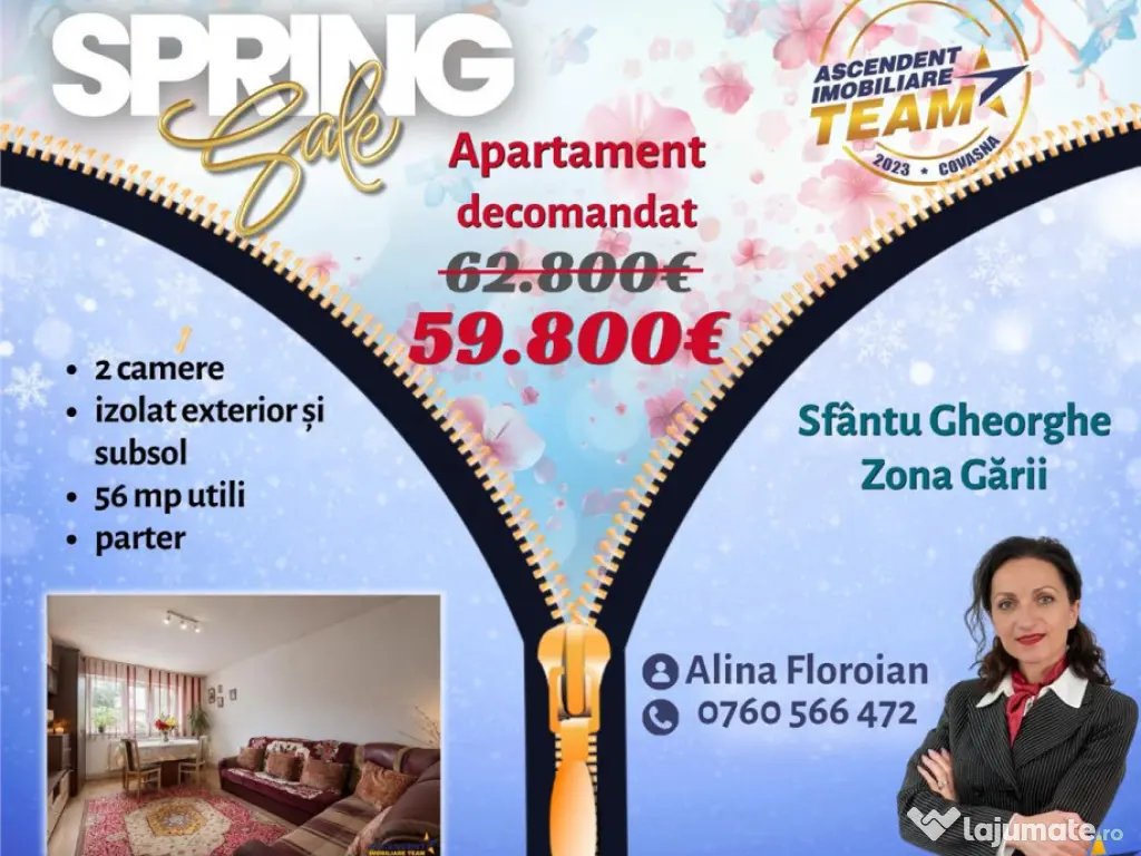 FILM!Apartament spatios, 2 camere, decomandat, Sfantu Gheorg 