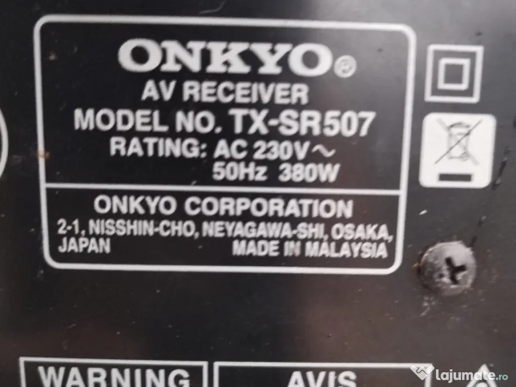 Amplificator Onkyo tx-sr507 piese 