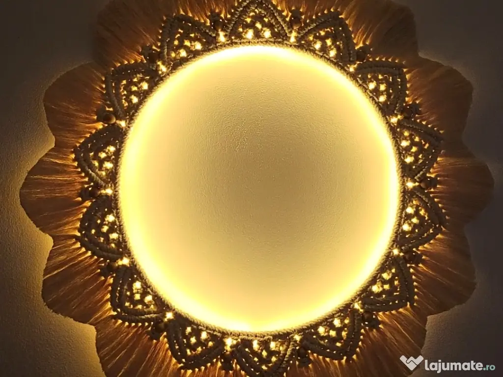 Decorațiune/lampă led macrame 