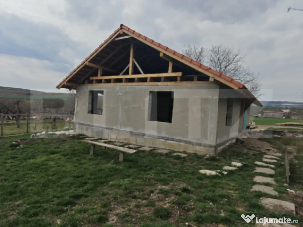 Teren intravilan 5000 mp si casa in constructie in Sandulest 