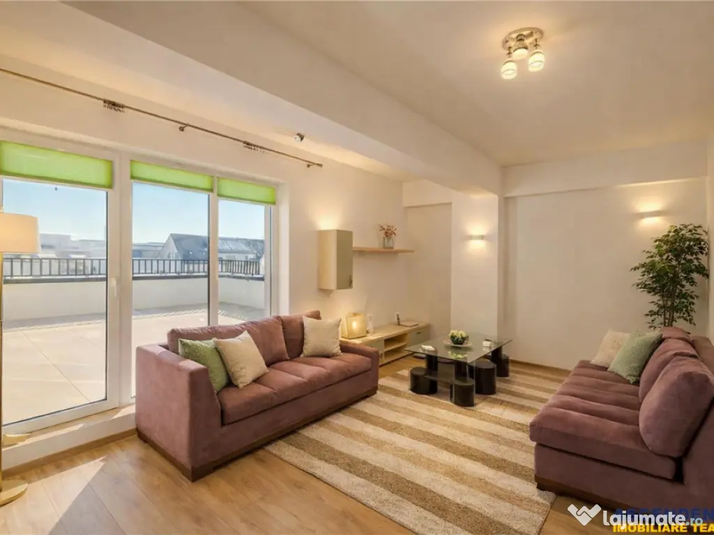 Apartament 2 camere,tip penthouse,mobilat, utilat,2 terase,1 