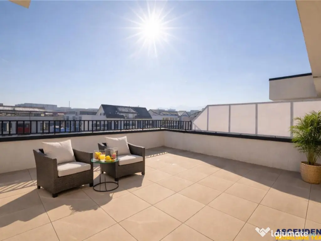 Apartament 2 camere,tip penthouse,mobilat, utilat,2 terase,1 