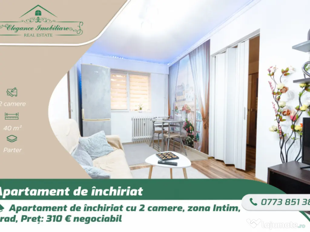 Apartament de închiriat cu 2 camere, zona Intim, Arad 