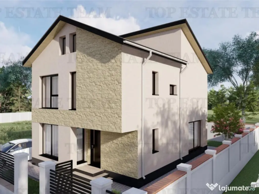 Vila moderna, individuala cu 4 camere , 3 bai , Living , te