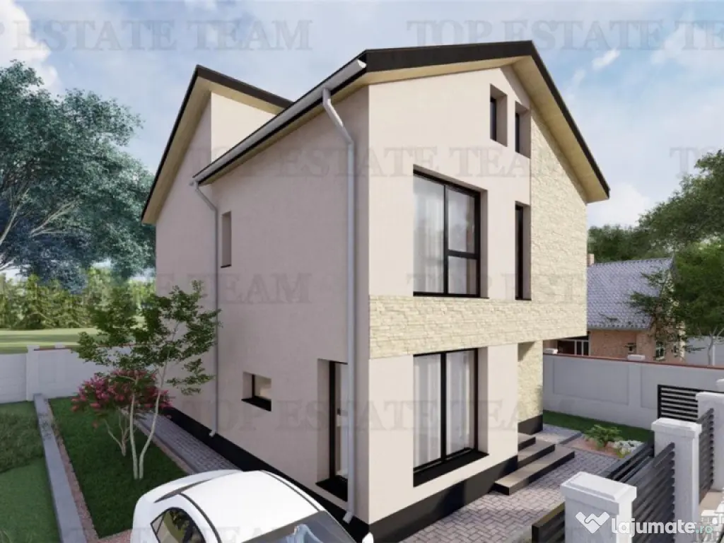 Vila moderna, individuala cu 4 camere , 3 bai , Living , te 