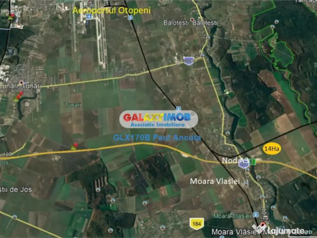 Teren Balotesti Moara Vlasiei 14 Ha acces la Nod Autostrada 