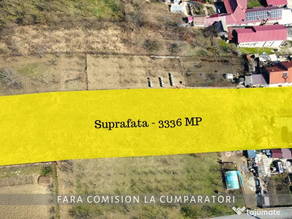 CAZANESTI, TEREN 3336mp - DESCHIDERE 27m 