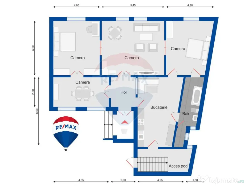 Apartament cu 4 camere de vânzare, Str. Sf. Apostol Andr... 