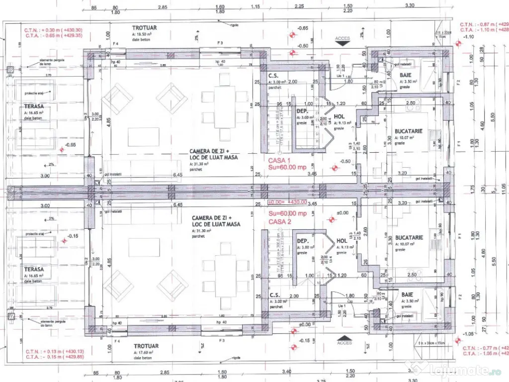 Duplex 119 mp, panoramic view zona Vivo Floresti 