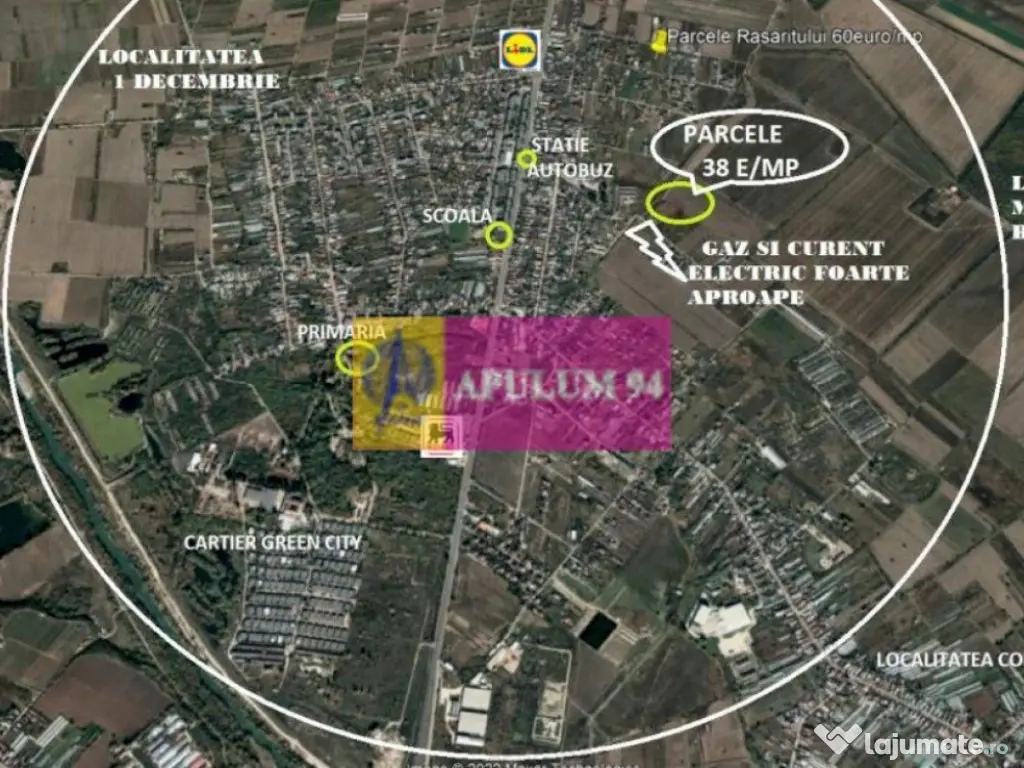 Teren construcție casă - 1 Decembrie - Zona Metropolita... 