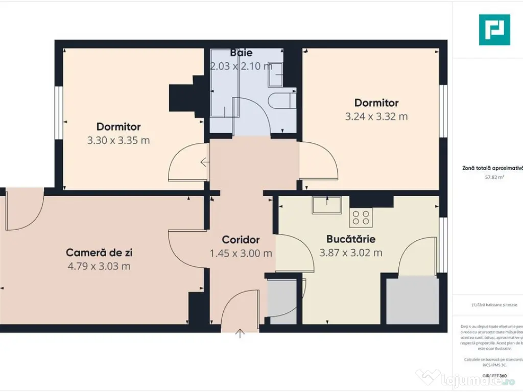 Apartament 3 camere Pâncota 